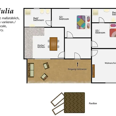 Apartment Mit Terrasse, Pool Und Garten